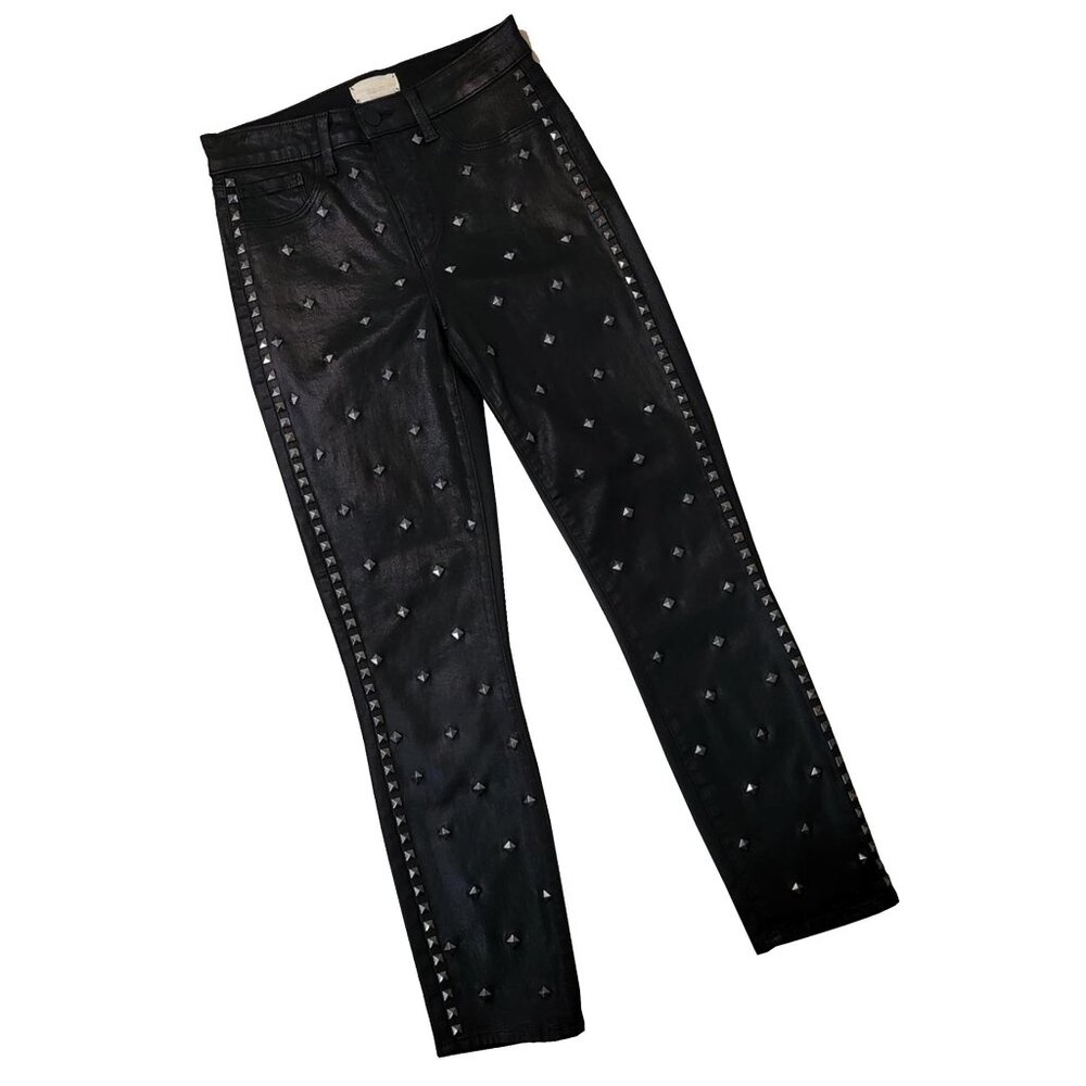 Cairo Glam Embellished Women's Black Coated Denim